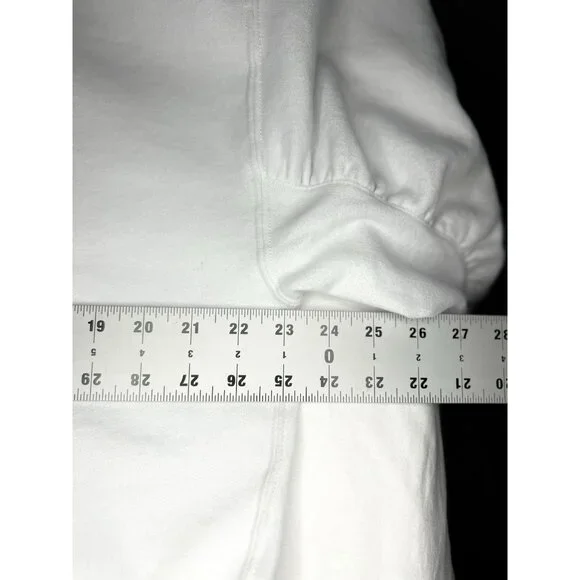 Abercrombie & Fitch Soft AF Sweatshirt Women’s XL Scrunch Puff Sleeve White - Picture 4 of 10